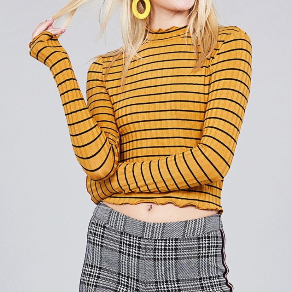 Mustard Striped Top